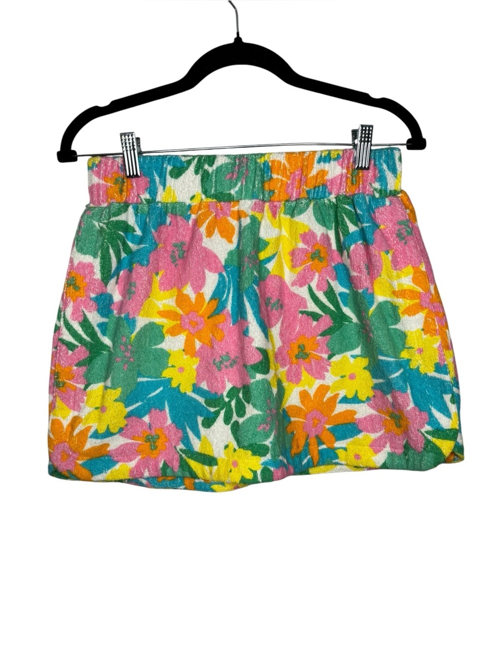 Show Me Your Mumu Pacific Avenue Beachy Floral Terry Mini Skirt Size Small